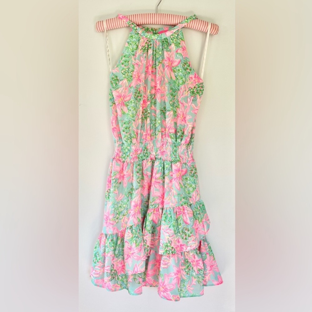 Lilly Pulitzer Pink and Green Floral Dress